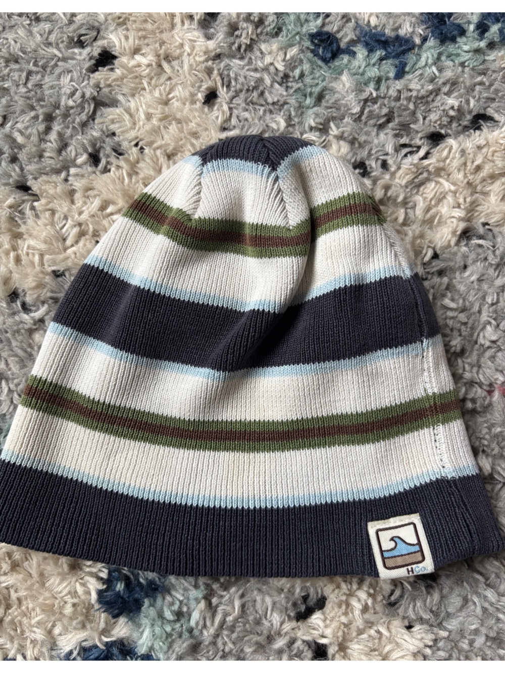 Y2k hollister striped knit beanie